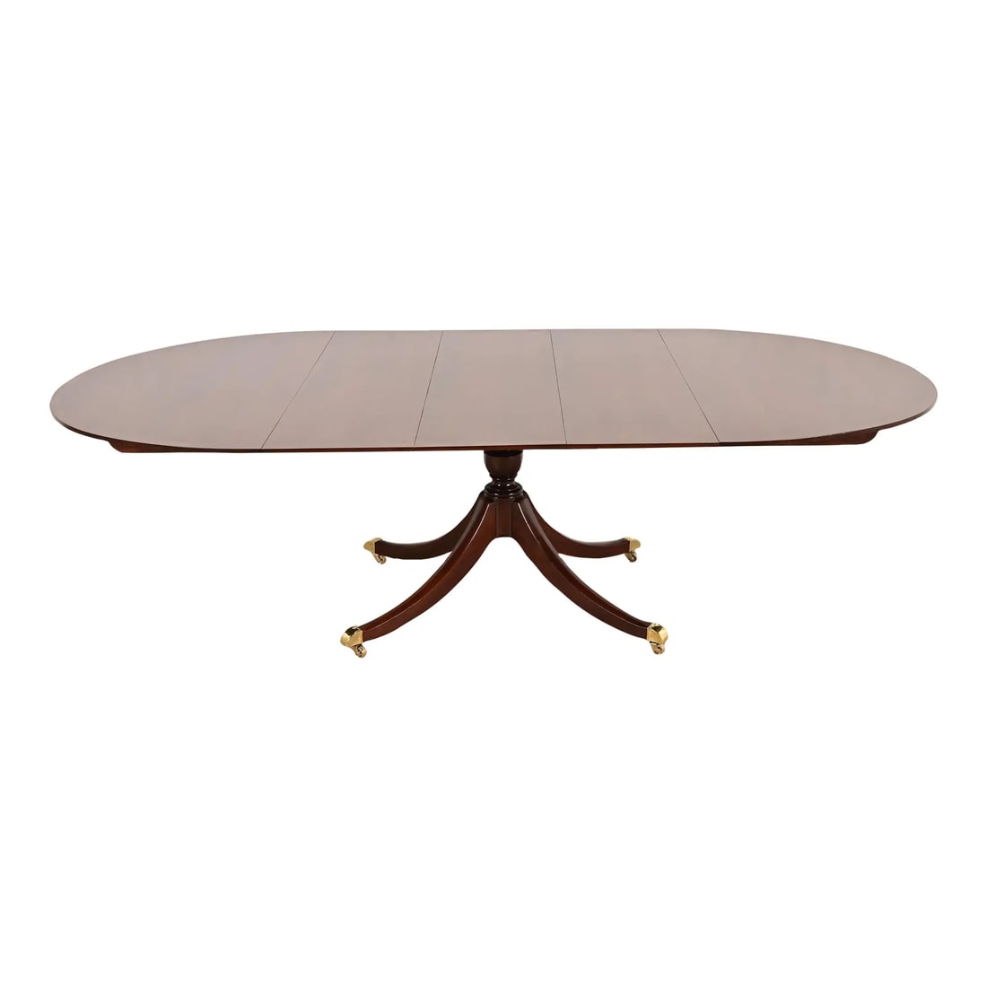 Baker Furniture Georgian Banded Cherry Wood Pedestal Extension Dining Table, Newly Refinished (1 of 14)