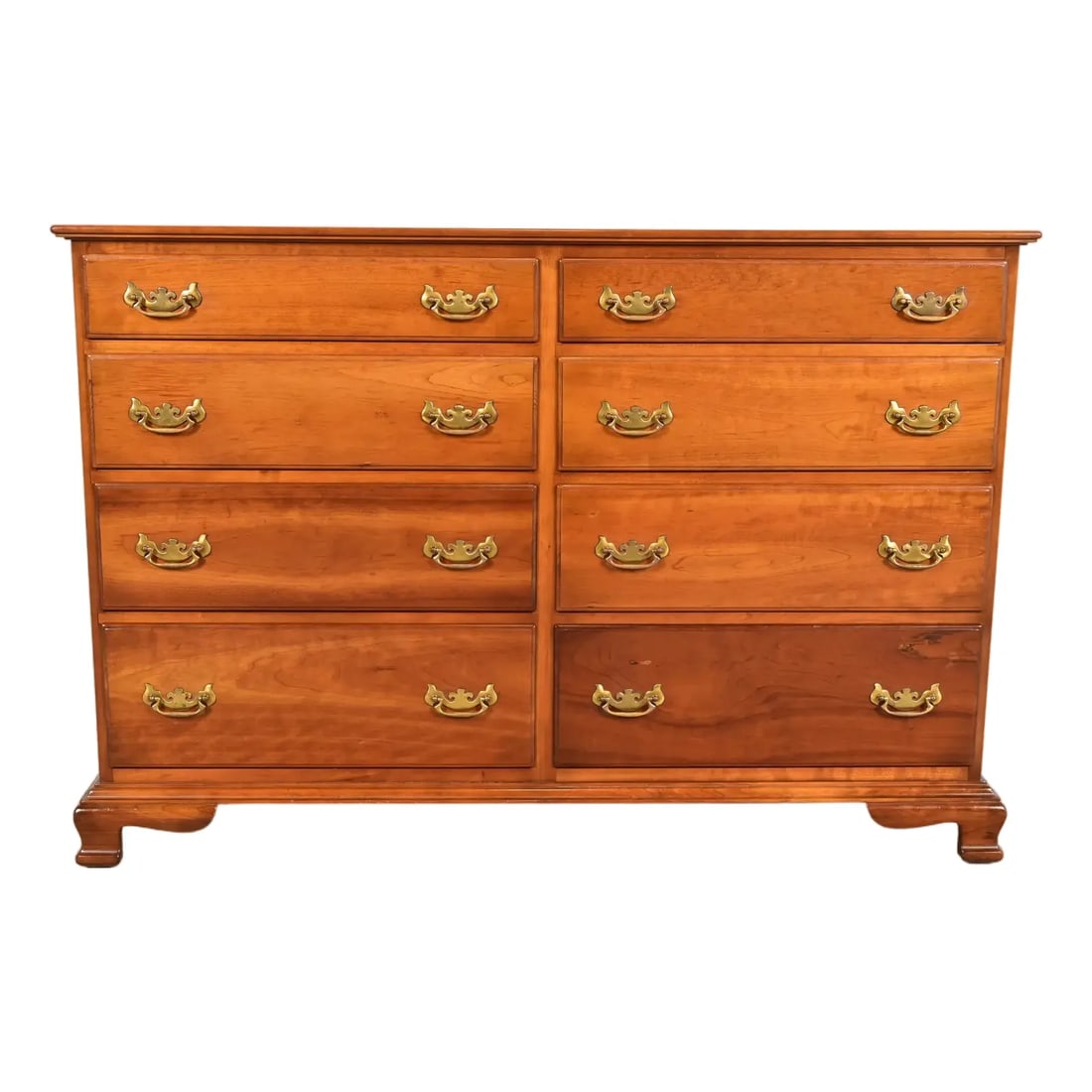 L. & J. G. Stickley Georgian Solid Cherry Wood Eight-Drawer Double Dresser, Circa 1950s (1 of 16)