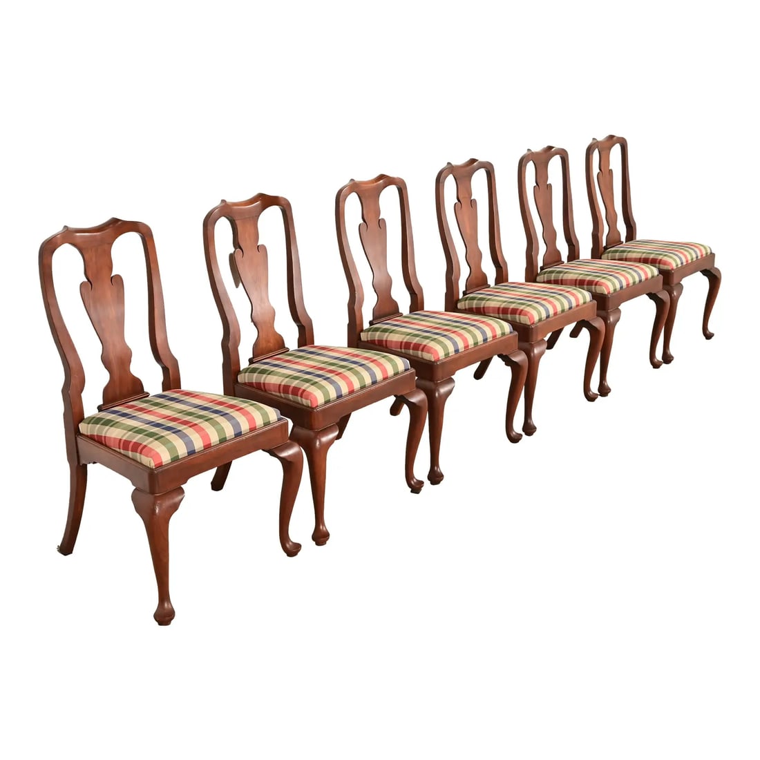 Henkel Harris Queen Anne Solid Cherry Wood Dining Chairs, Set of Six (1 of 13)
