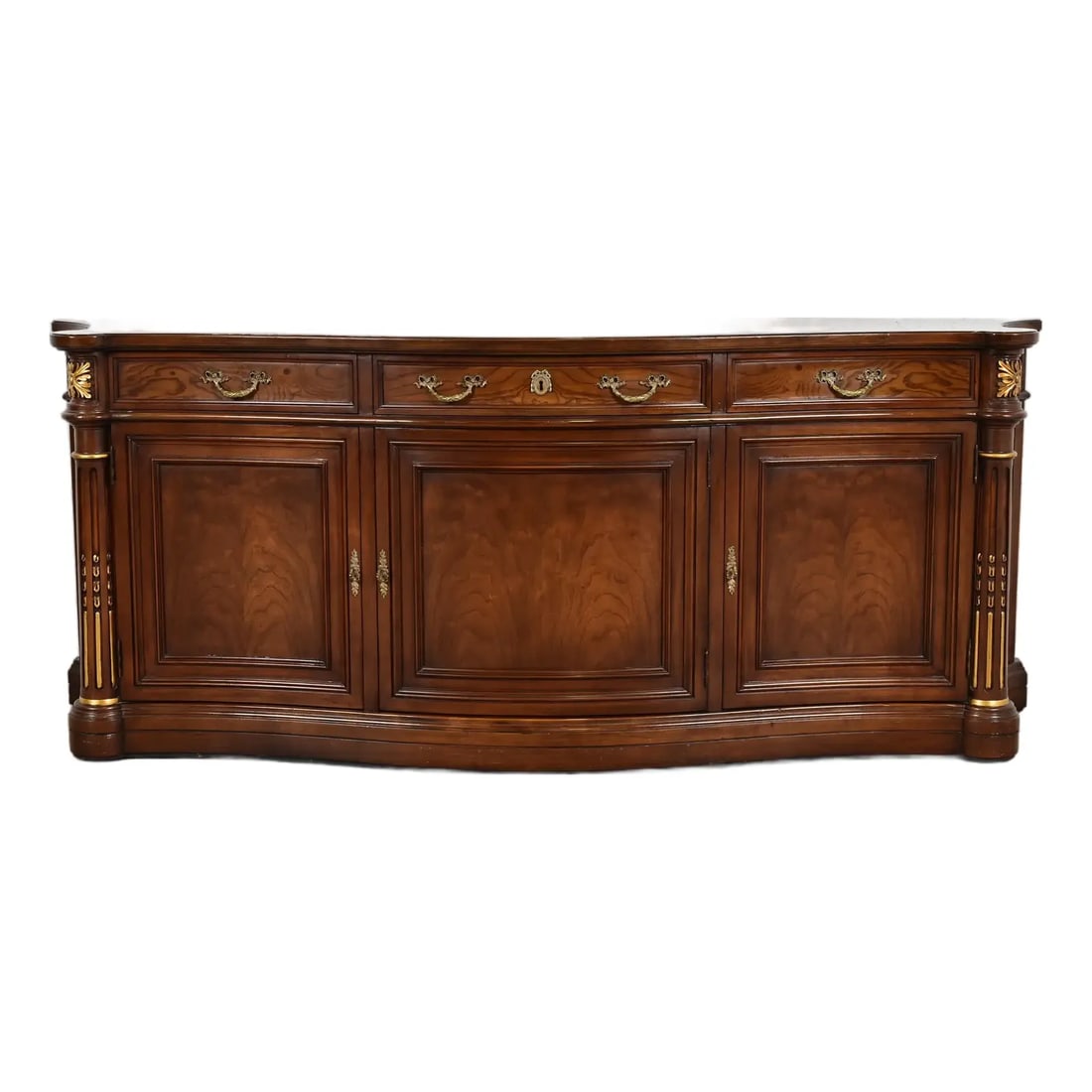 Karges French Regency Louis XVI Carved Walnut and Parcel Gilt Sideboard or Bar Cabinet (1 of 13)
