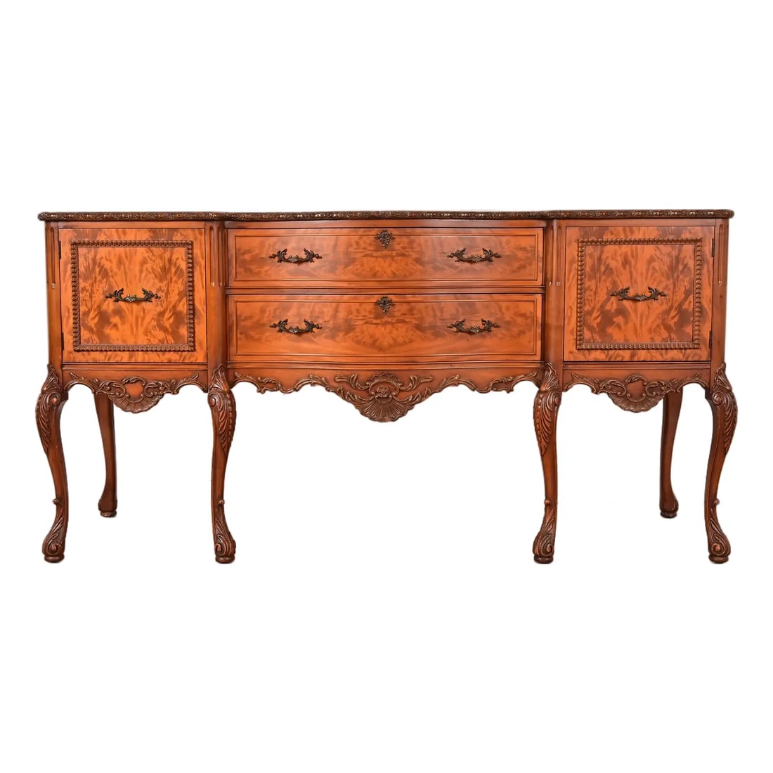Romweber French Provincial Louis XV Burl Wood Sideboard or Bar Cabinet, Circa 1920s (1 of 15)