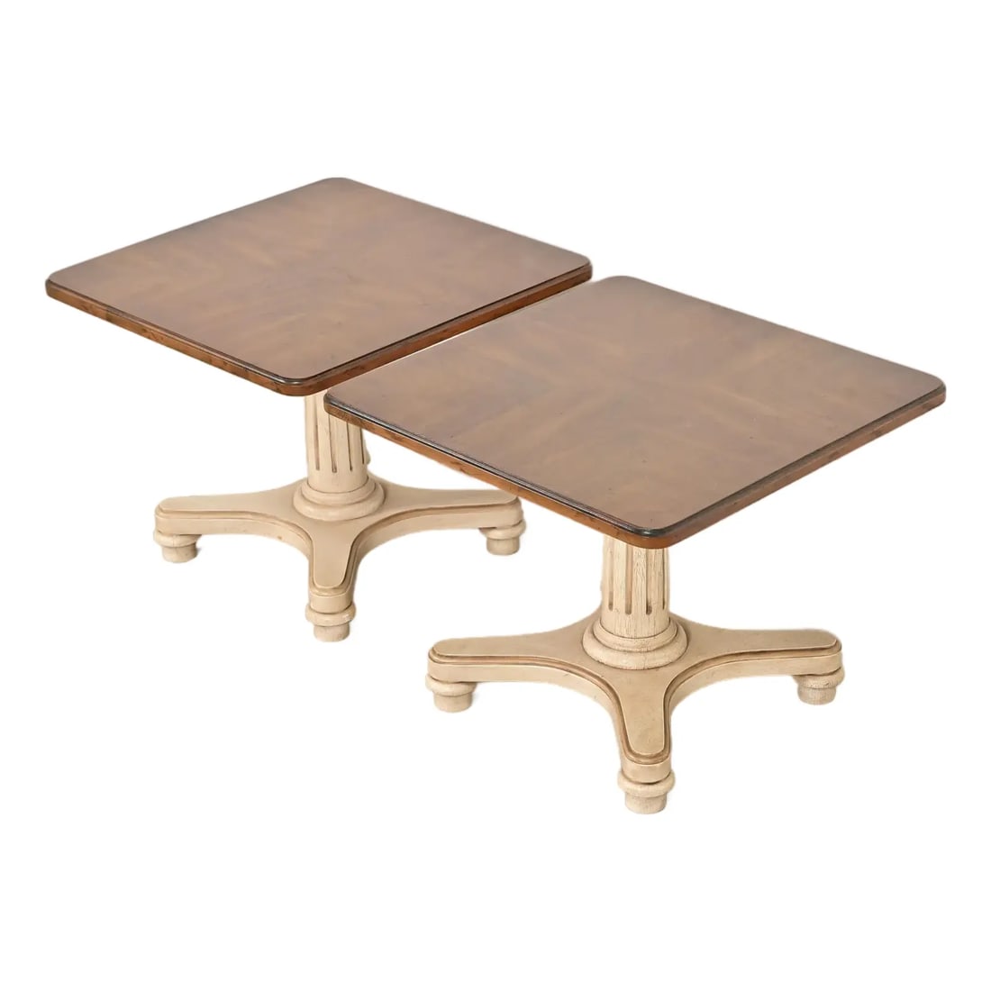 Heritage Furniture Regency Walnut Pedestal Tea Tables or Occasional Side Tables, Pair (1 of 12)