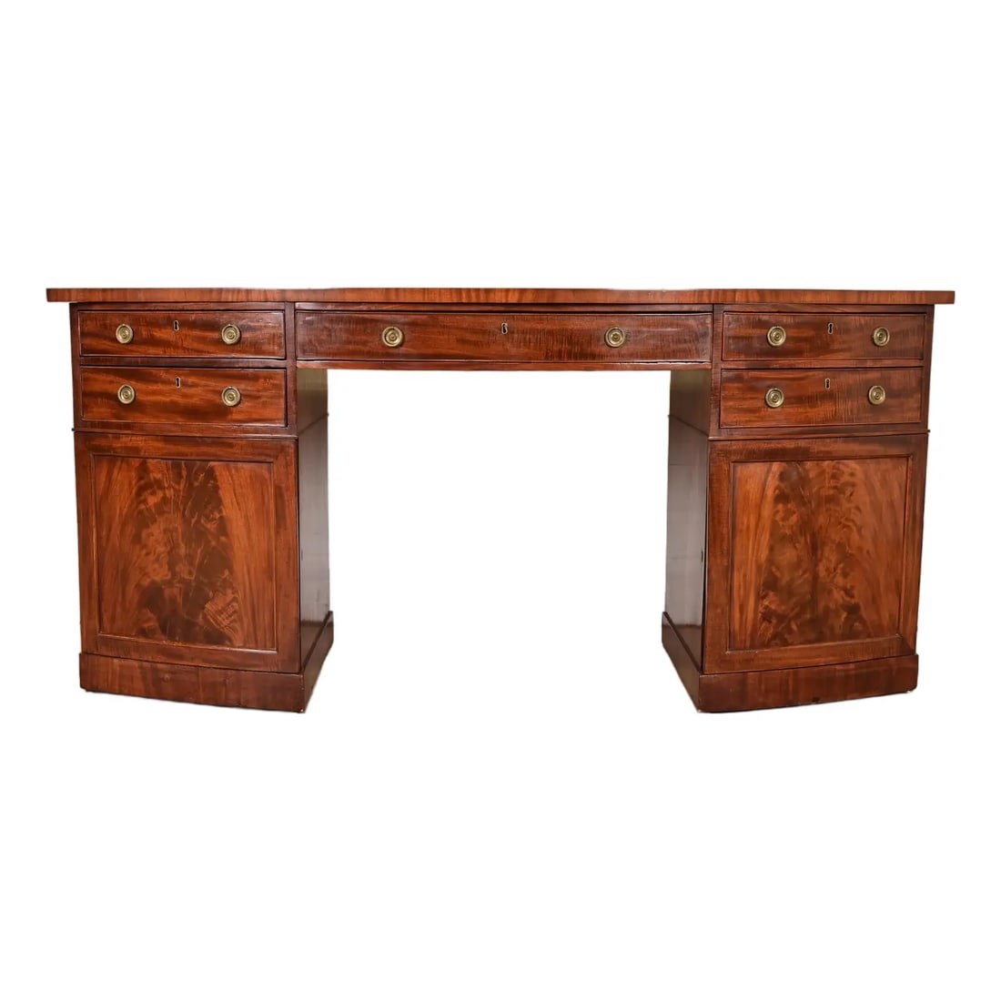 Antique English Georgian Flame Mahogany Bow Front Sideboard, Circa 1820 (1 of 12)