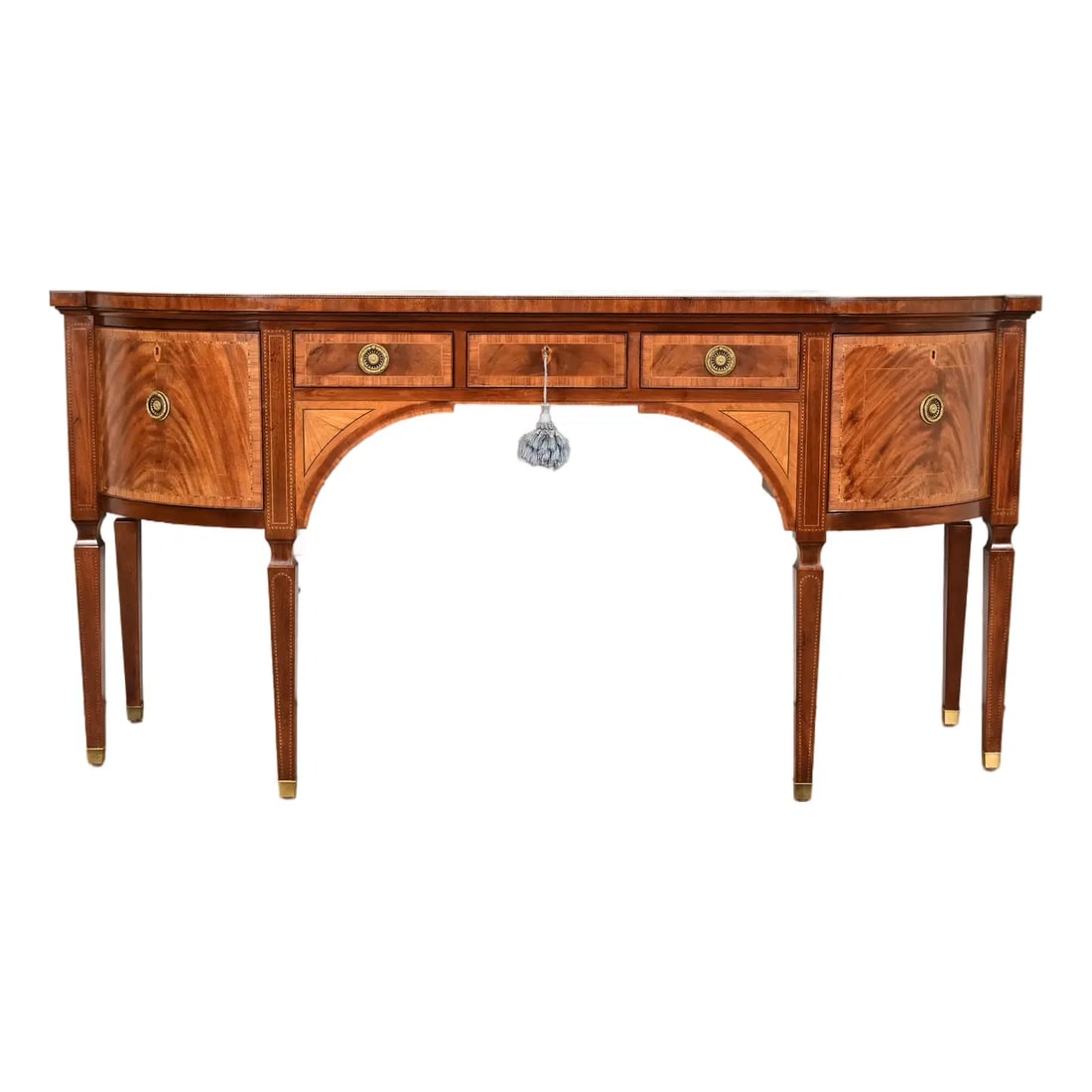 Baker Furniture Stately Homes Sheraton Bow Front Inlaid Mahogany Sideboard (1 of 15)