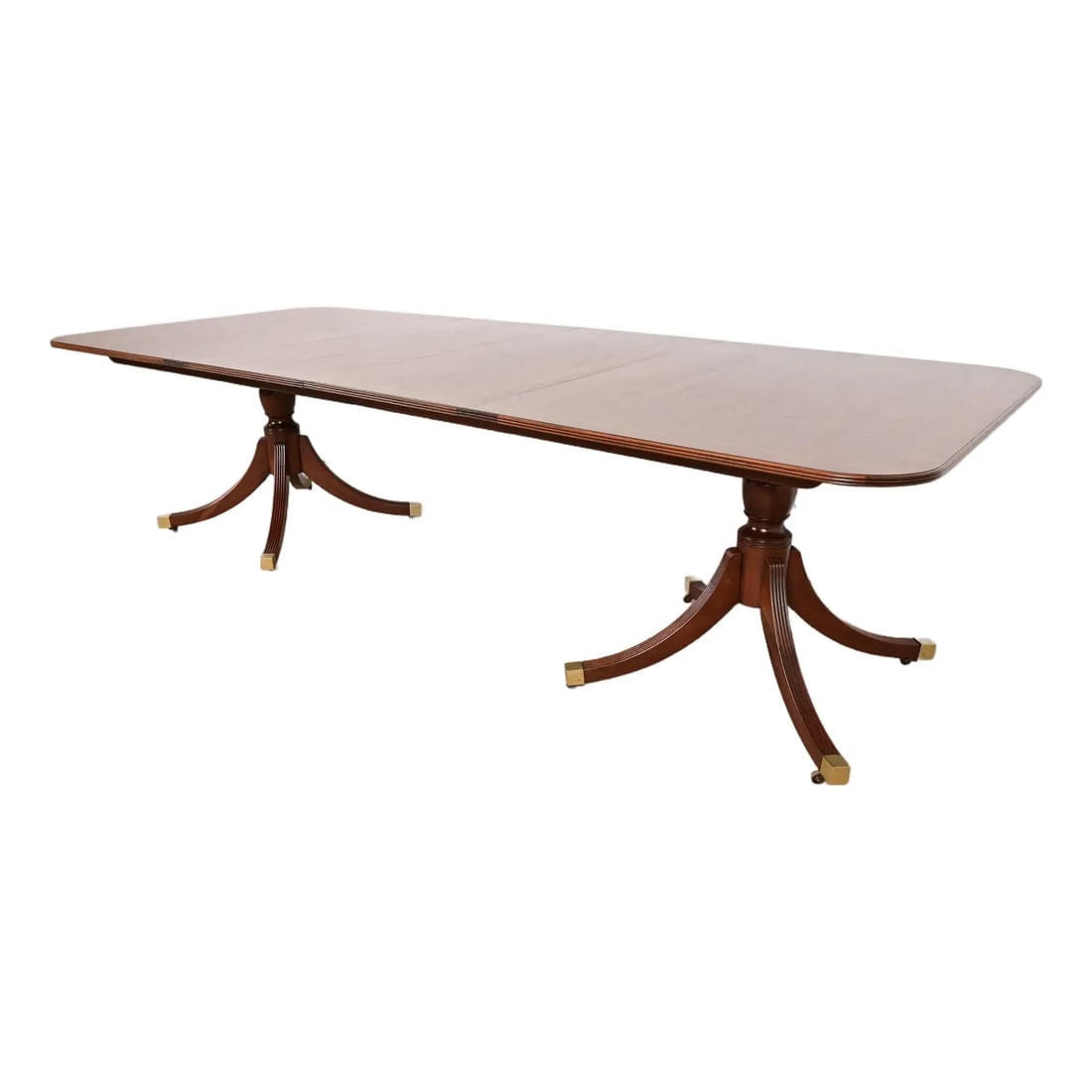 Baker Furniture Historic Charleston Georgian Banded Mahogany Double Pedestal Extension Dining Table (1 of 13)