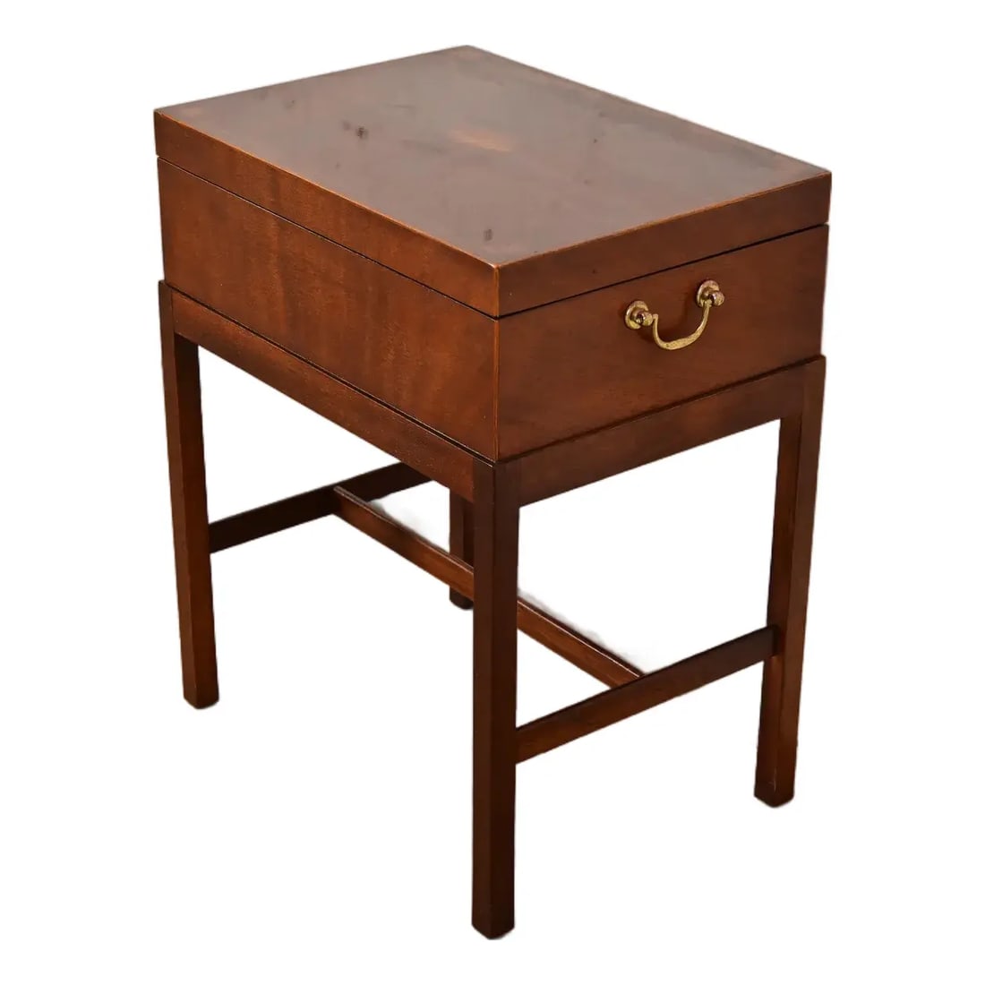 Baker Furniture Georgian Inlaid Mahogany Chest on Stand Side Table (1 of 11)