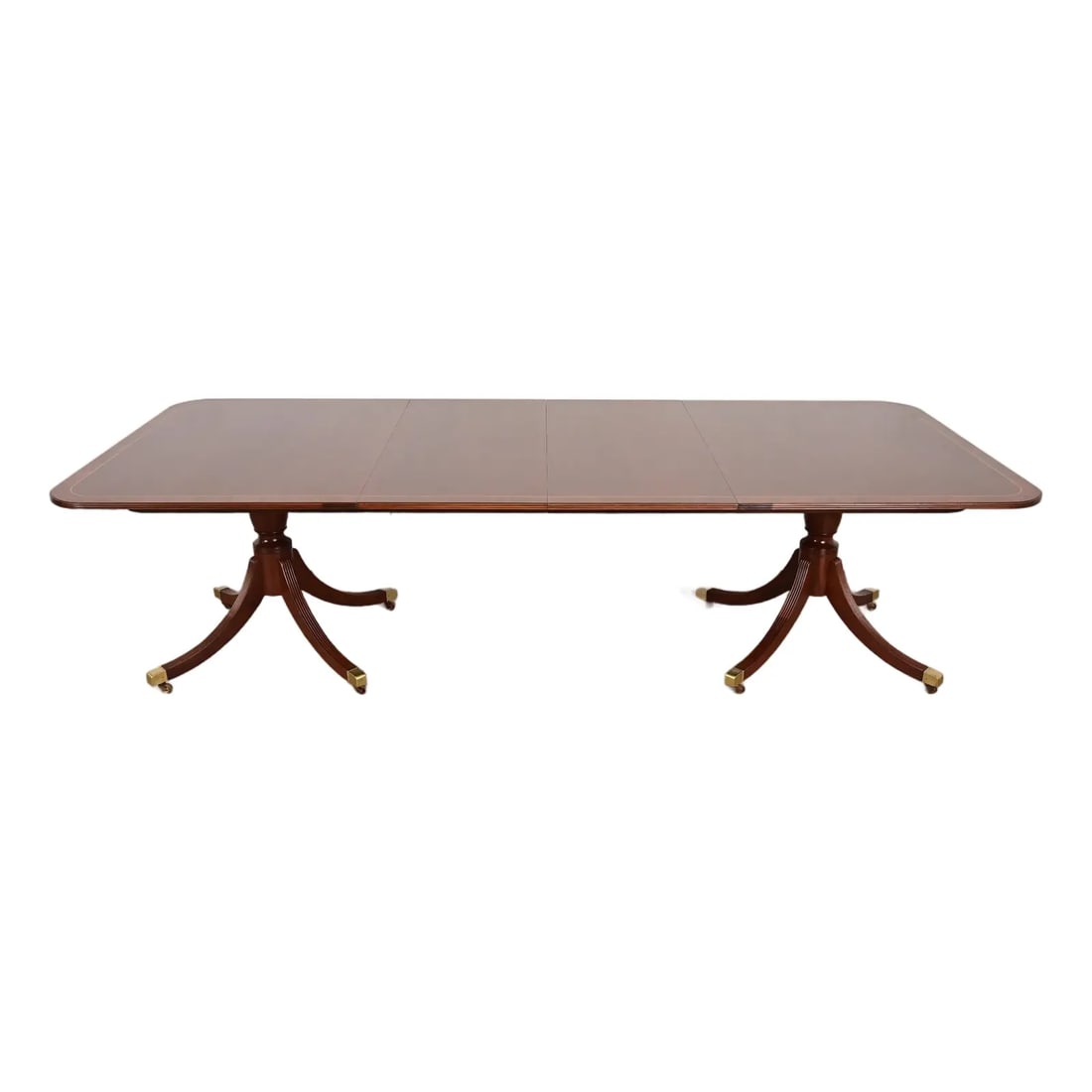 Baker Furniture Historic Charleston Georgian Banded Mahogany Double Pedestal Extension Dining Table (1 of 12)