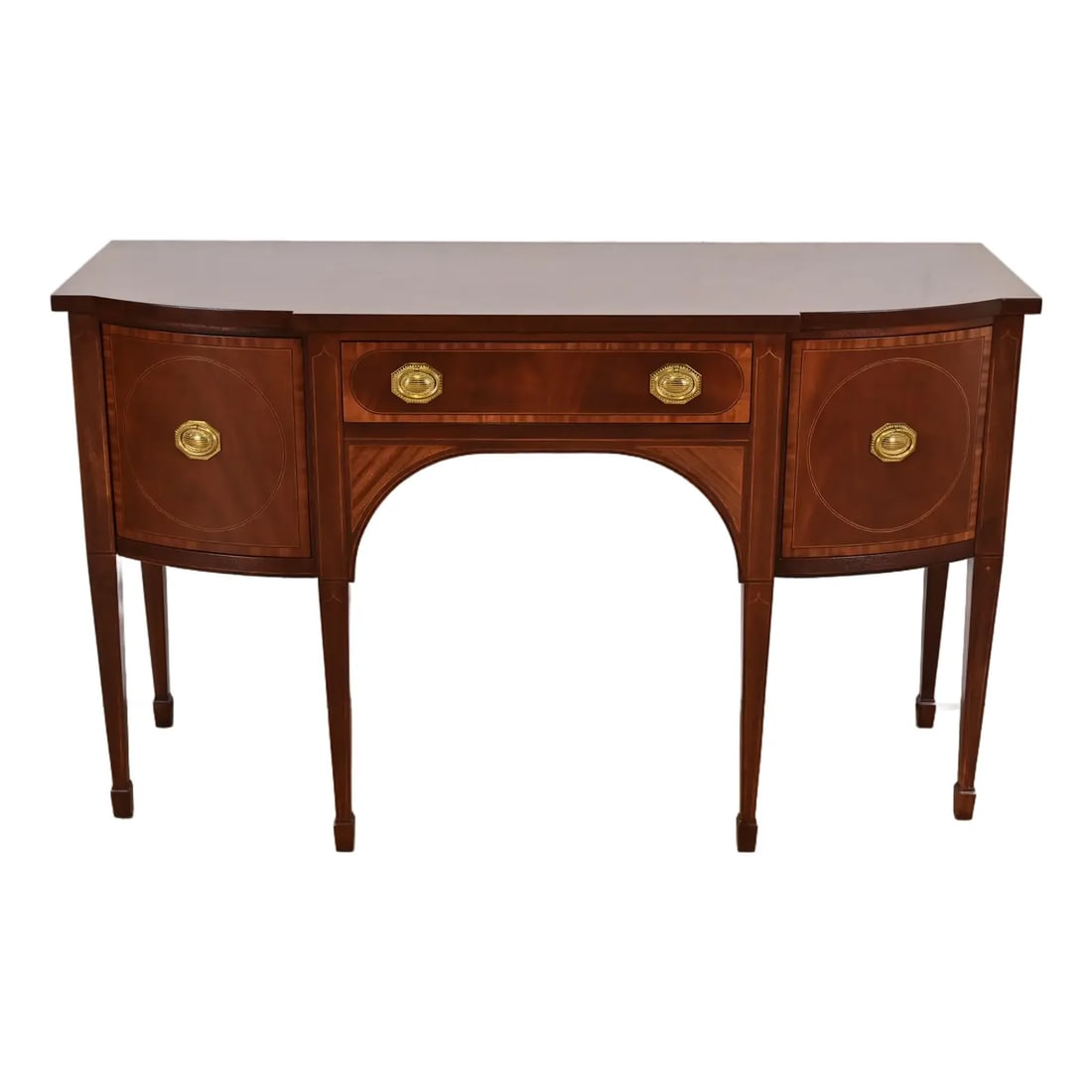 1980s Baker Furniture Federal Inlaid Mahogany Sideboard Credenza, Newly Refinished (1 of 15)