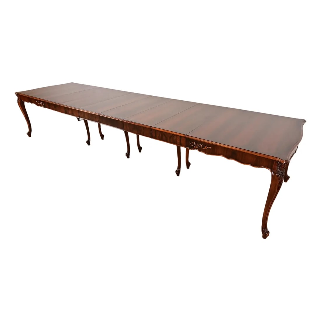 Romweber Antique French Provincial Louis XV Carved Rosewood Extension Dining Table, Newly Refinished (1 of 15)