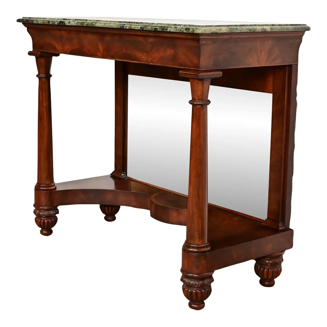 Maitland Smith French Empire of Louis XVI Carved Mahogany Faux Marble Top Console Table (1 of 10)