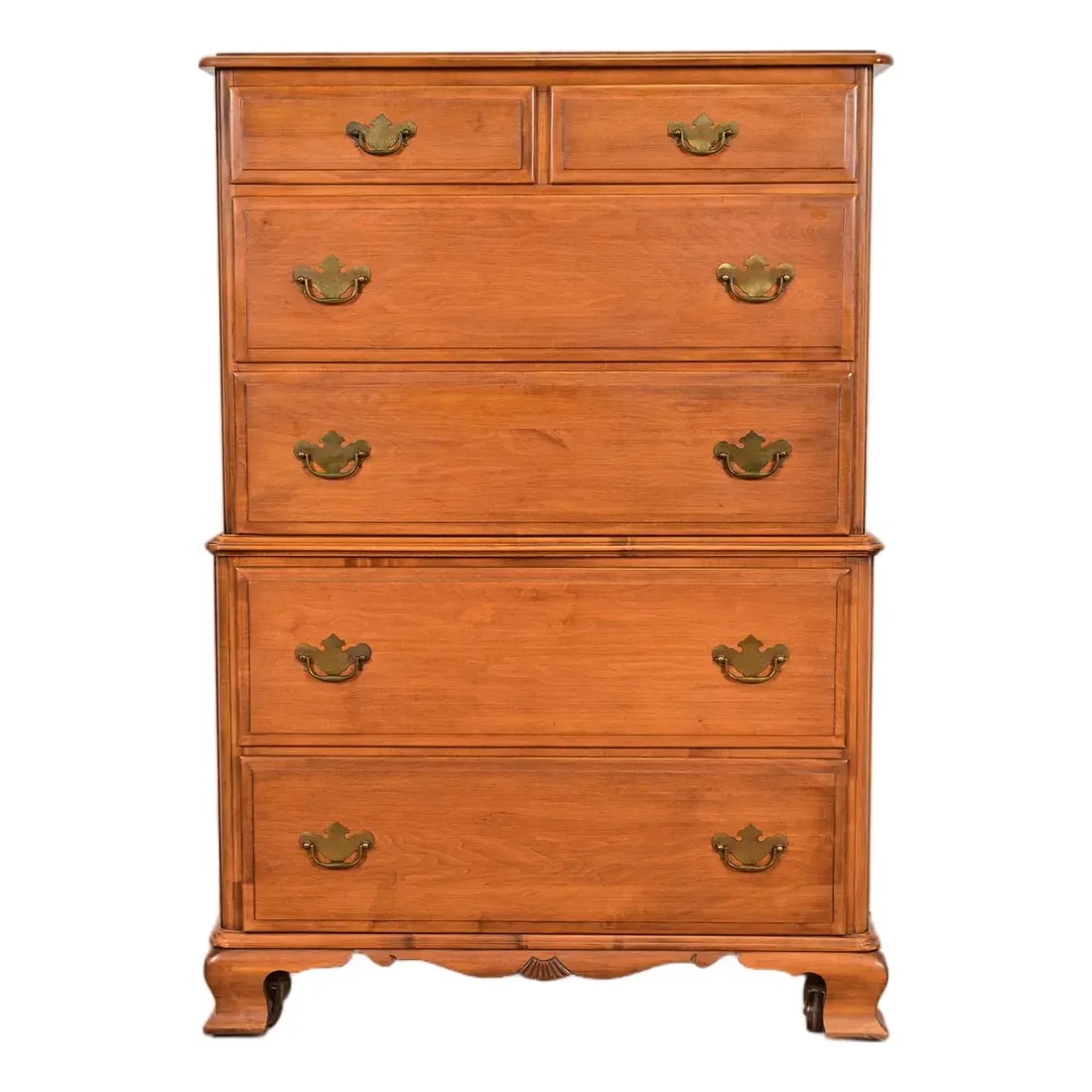 Chippendale Solid Maple Highboy Dresser by Kling, Circa 1960s (1 of 15)