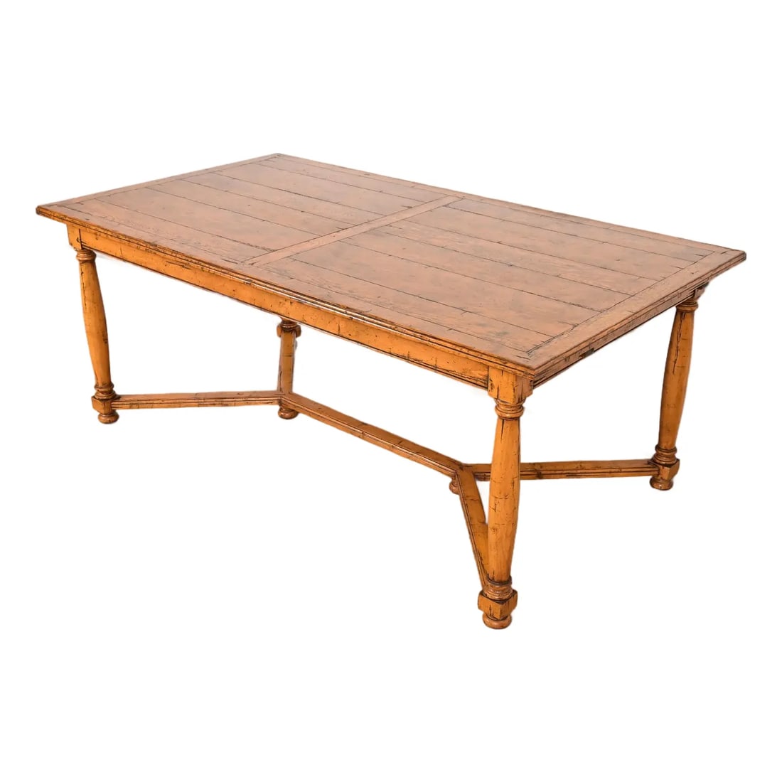Guy Chaddock English Country Rustic Oak Harvest Farm Extension Dining Table (1 of 12)