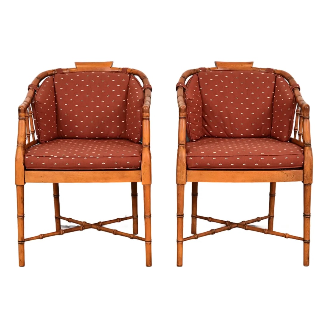 Hekman Furniture Regency Faux Bamboo Armchairs, Pair (1 of 14)