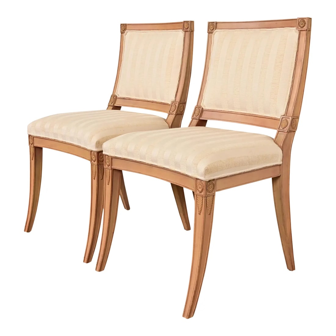 Hickory Chair Klismos or French Regency Louis XVI Carved Side Chairs or Dining Chairs, Pair (1 of 12)