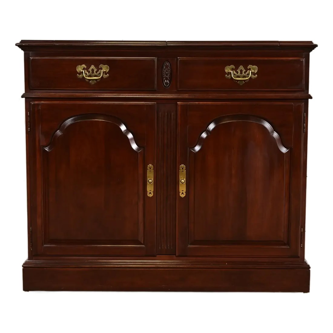 Ethan Allen Georgian Solid Cherry Wood Flip Top Buffet Server or Bar Cabinet (1 of 13)