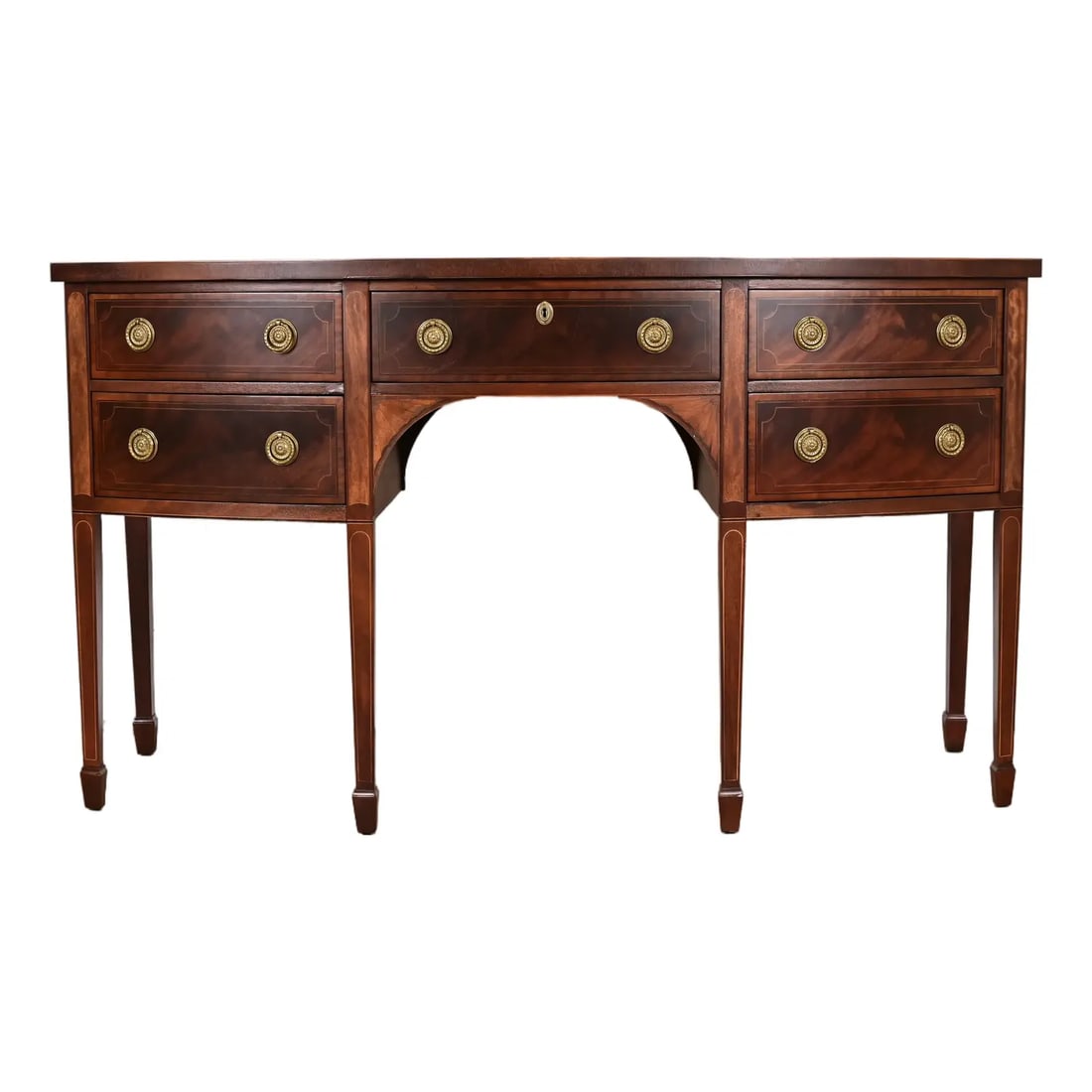 Baker Furniture Historic Charleston Federal Inlaid Flame Mahogany Sideboard Credenza (1 of 17)