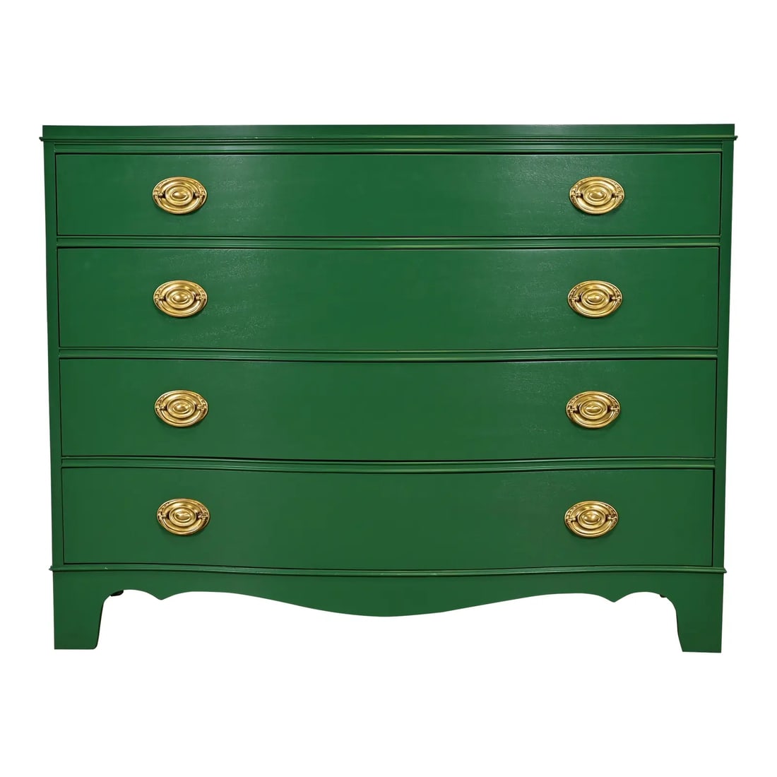 Federal Green Lacquered Mahogany Serpentine Front Dresser Chest by West Michigan Furniture (1 of 15)