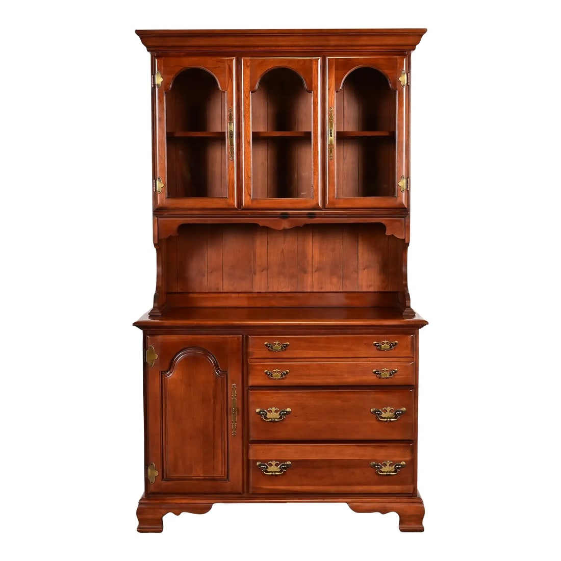 Henkel Harris Style American Colonial Cherry Wood Breakfront Sideboard Buffet With Hutch Top (1 of 14)