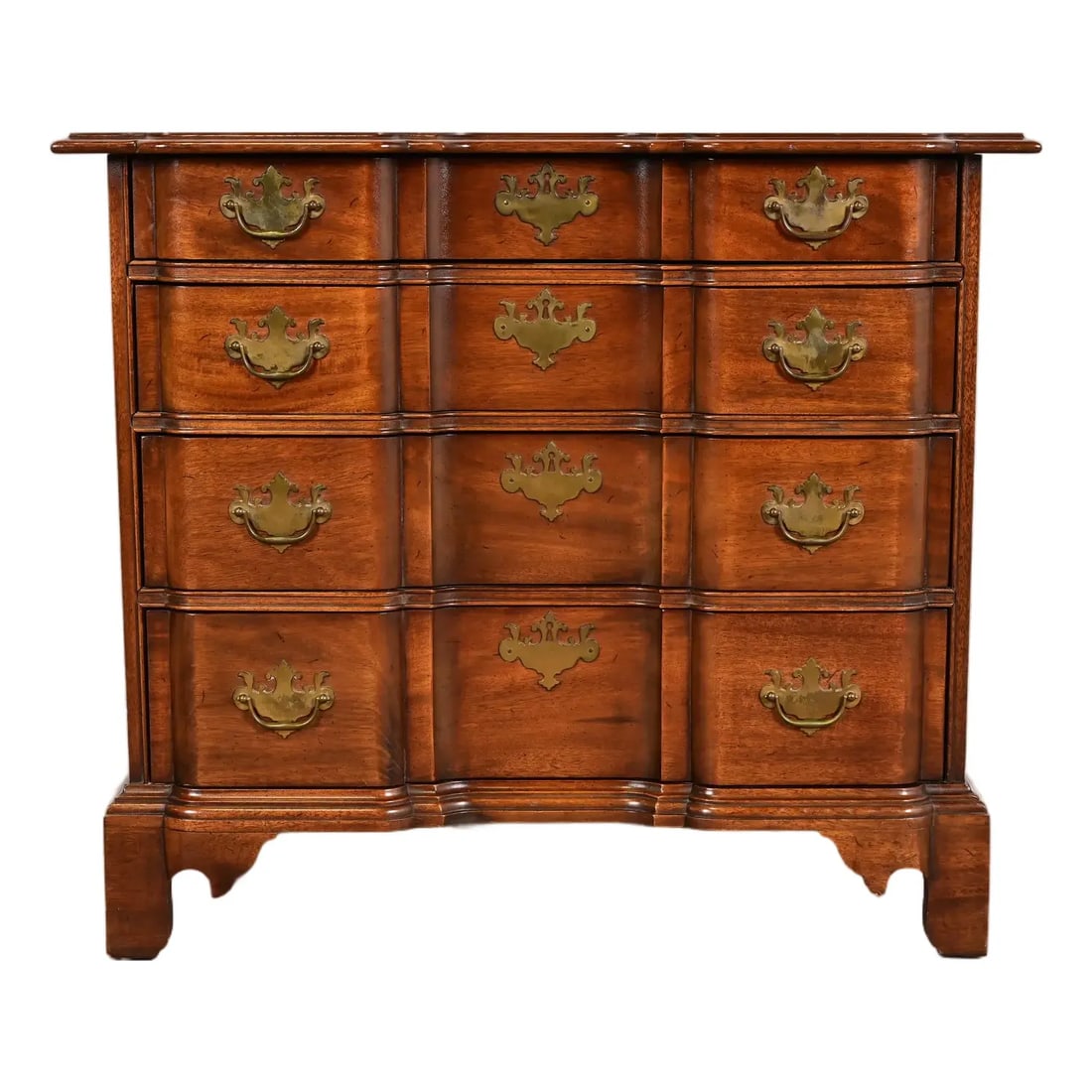 Late 20th Century Century Furniture Chippendale Solid Mahogany Block Front Chest of Drawers (1 of 15)