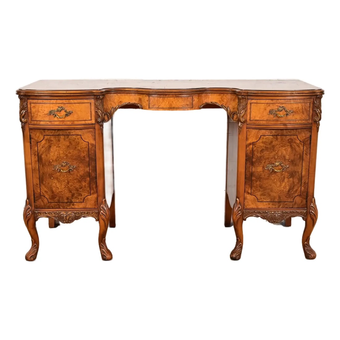 Romweber French Provincial Louis XV Burl Wood Vanity, Circa 1920s (1 of 15)