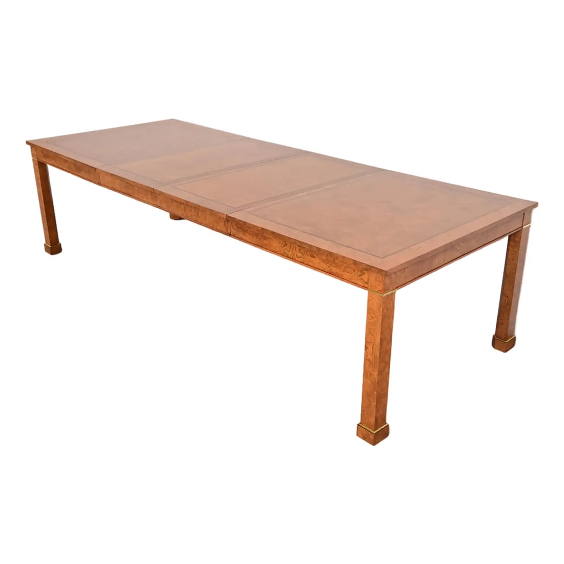 Baker Furniture French Empire Burl Wood and Brass Extension Dining Table, Newly Refinished (1 of 15)