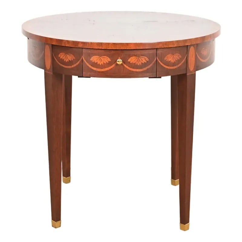 Baker Furniture Federal Inlaid Mahogany Tea Table or Occasional Side Table (1 of 12)