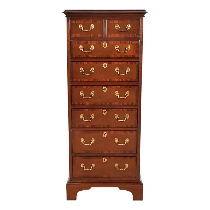 Councill Furniture Georgian Banded Mahogany Lingerie Chest or Semainier (1 of 15)