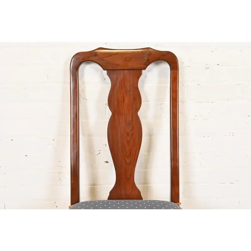 Harden Furniture Queen Anne Solid Cherry Wood Side Chairs or Dining Chairs, Pair - 7
