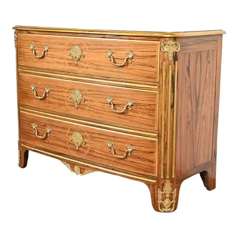 Baker Furniture French Regency Louis XVI Rosewood Chest of Drawers With Mounted Bronze Ormolu (1 of 12)