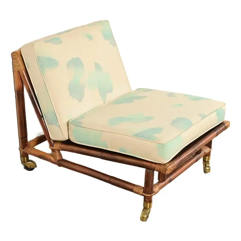 John Wisner for Ficks Reed Mid-Century Hollywood Regency Bamboo Rattan Lounge Chair, 1950s (1 of 16)