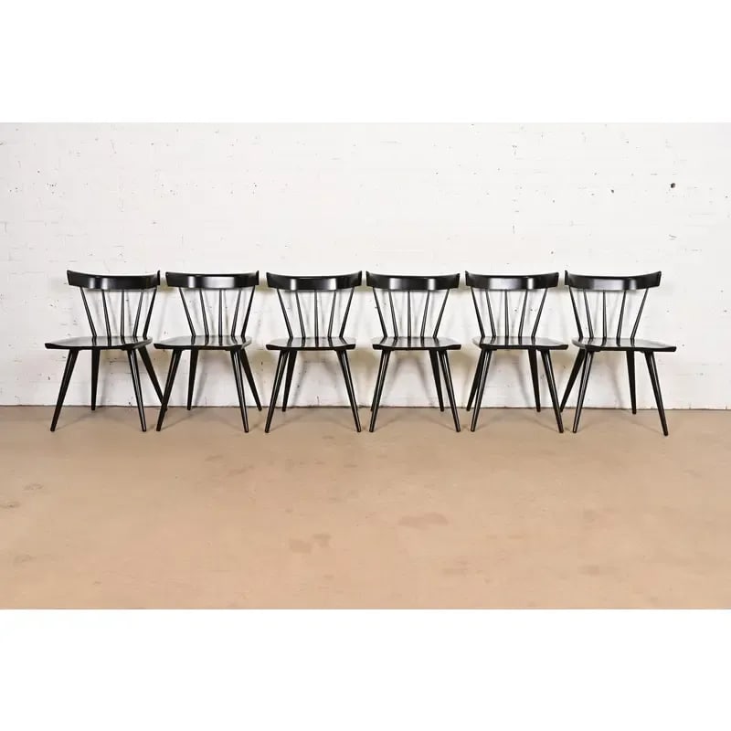 Paul McCobb Planner Group Mid-Century Modern Spindle Back Dining Chairs, Set of Six - 14