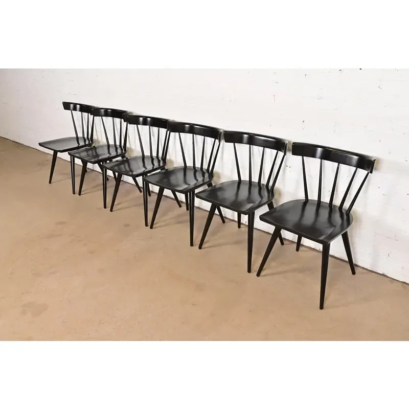 Paul McCobb Planner Group Mid-Century Modern Spindle Back Dining Chairs, Set of Six - 5
