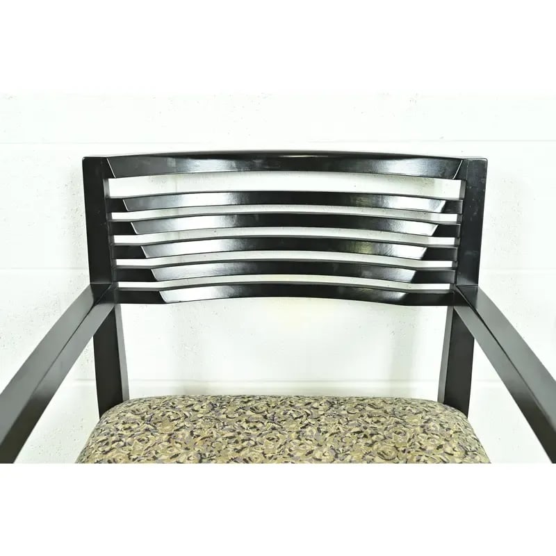 Knoll Postmodern Black Lacquered Ricchio Dining Chairs, Set of Eight - 7