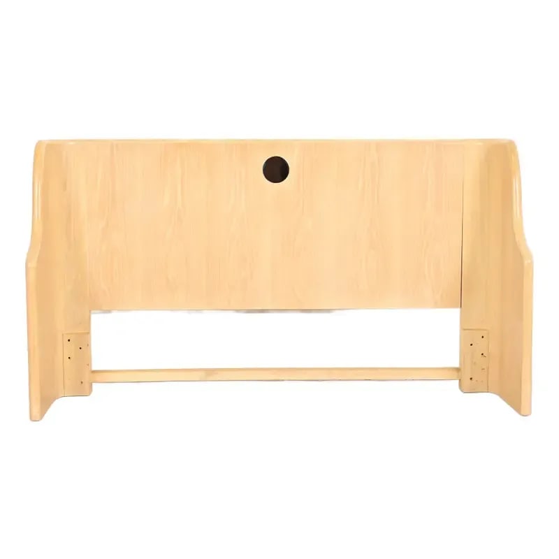 Jay Spectre for Century Furniture Modern Art Deco White Oak & Chrome Queen Size Headboard: An exceptional modern Art Deco queen size headboard By Jay Spectre for Century Furniture USA, 1980s Measures: 65.5"W x 17"D x 36"H. Very good original vintage condition. Matching long dresser availabl