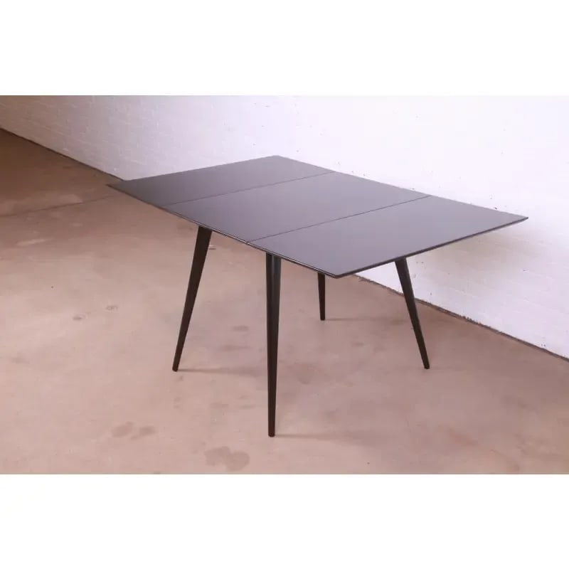 Paul McCobb Planner Group Black Lacquered Solid Maple Drop Leaf Dining Table, Newly Refinished - 13