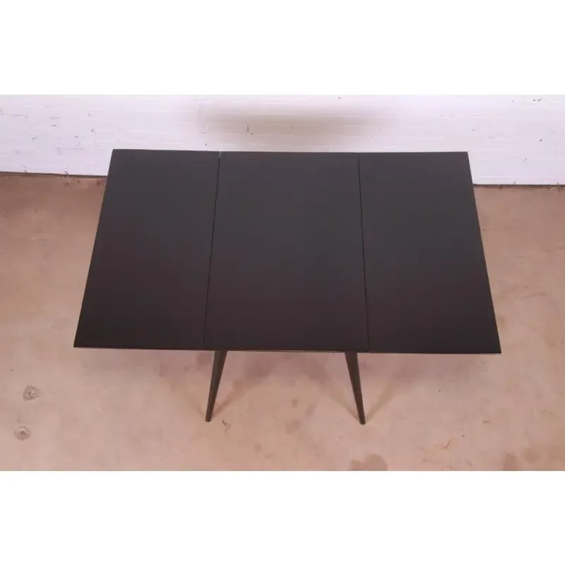Paul McCobb Planner Group Black Lacquered Solid Maple Drop Leaf Dining Table, Newly Refinished - 5