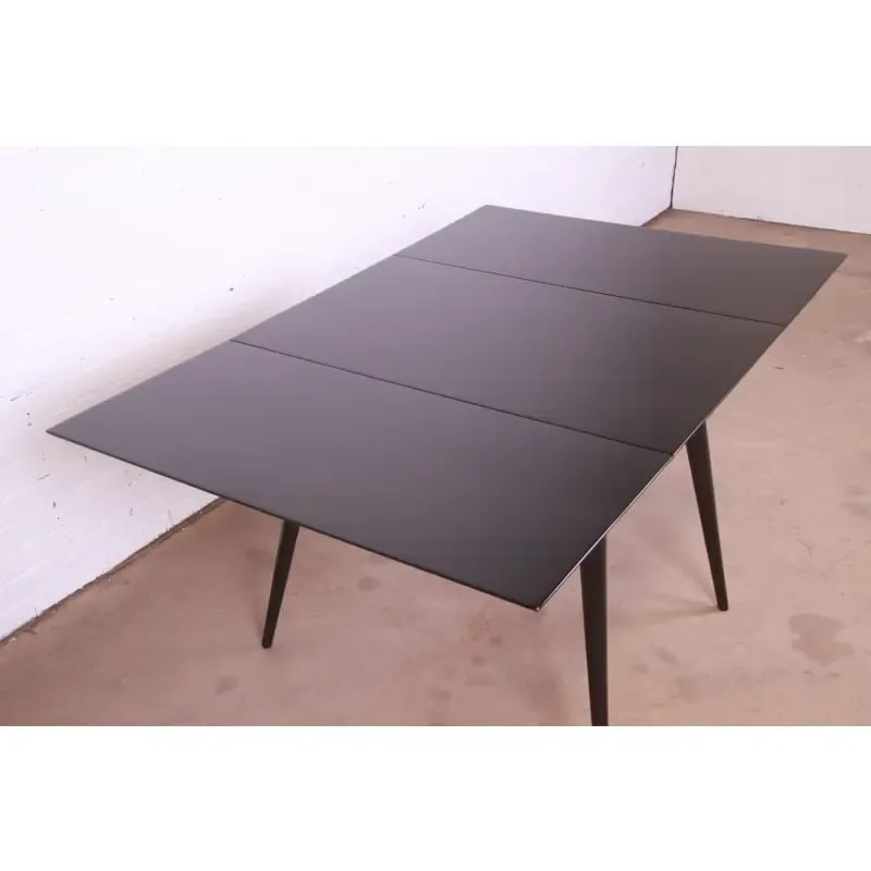 Paul McCobb Planner Group Black Lacquered Solid Maple Drop Leaf Dining Table, Newly Refinished - 6
