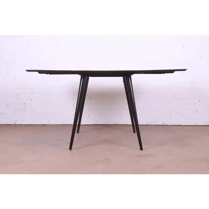 Paul McCobb Planner Group Black Lacquered Solid Maple Drop Leaf Dining Table, Newly Refinished - 7