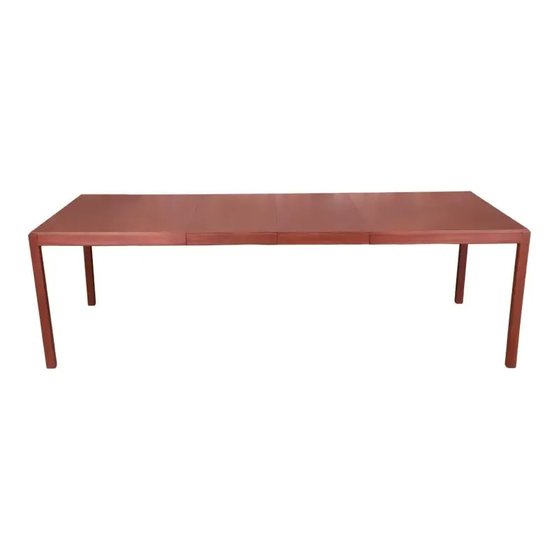 John Stuart Mid-Century Modern Walnut Extension Dining Table, Newly Refinished (1 of 13)