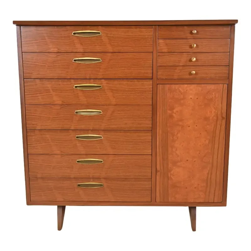 George Nakashima Sculpted Walnut Gentleman's Chest for Widdicomb, Newly Restored (1 of 12)