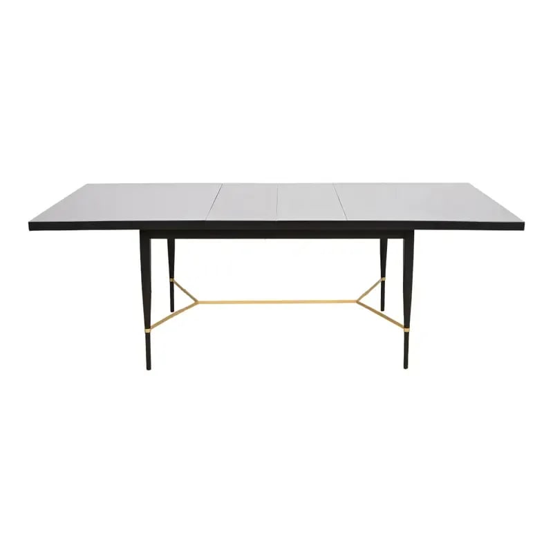 Paul McCobb for Directional Black Lacquer and Brass Extension Dining Table, Newly Refinished (1 of 12)
