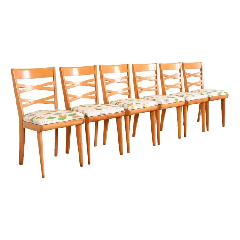 Heywood Wakefield Mid-Century Modern Solid Maple Dining Chairs, Set of Six (1 of 12)