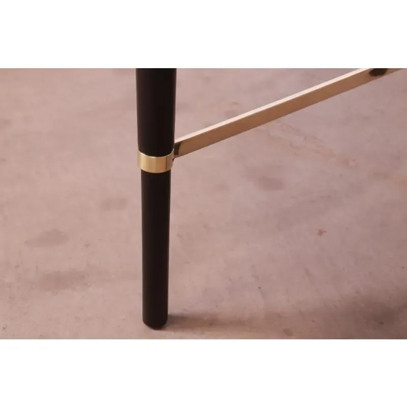 Paul McCobb Connoisseur Collection Black Lacquered Mahogany and Brass Extension Dining Table - 10