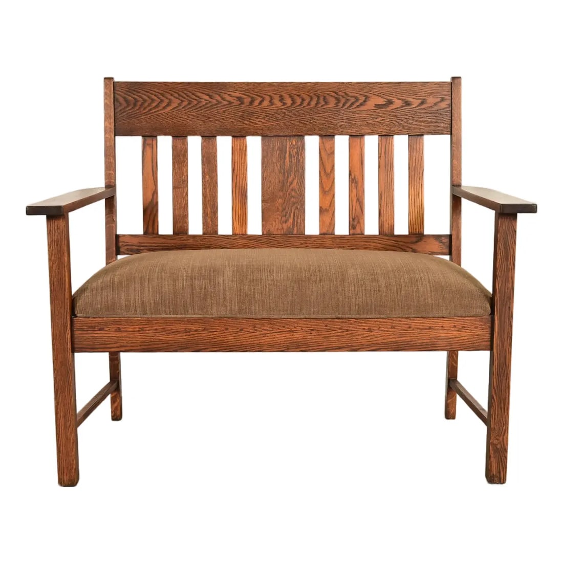 Stickley Brothers Style Antique Mission Oak Arts & Crafts Bench or Settle Sofa, Circa 1900 (1 of 13)