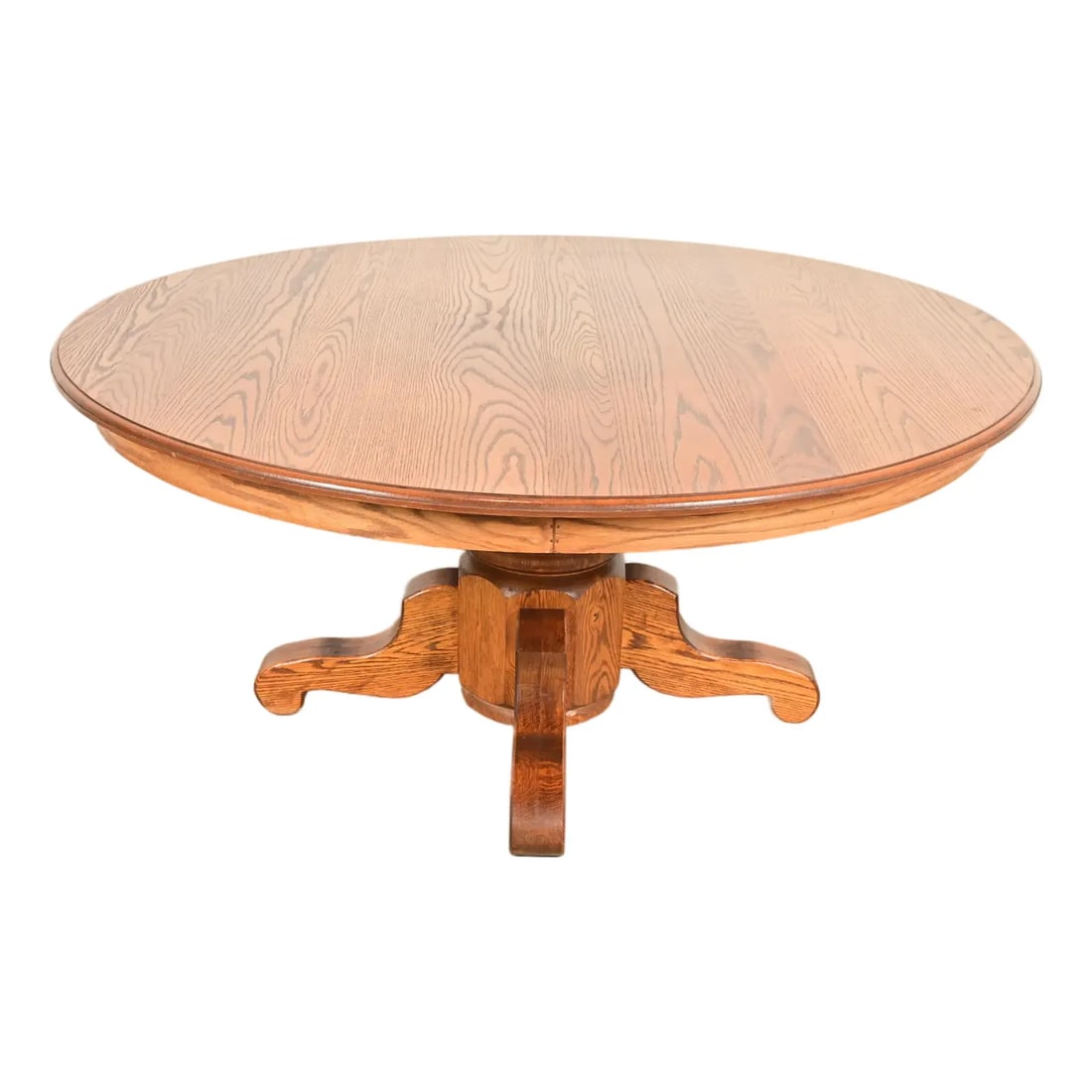 Stickley Style Mission Oak Arts & Crafts Pedestal Dining Table (1 of 7)