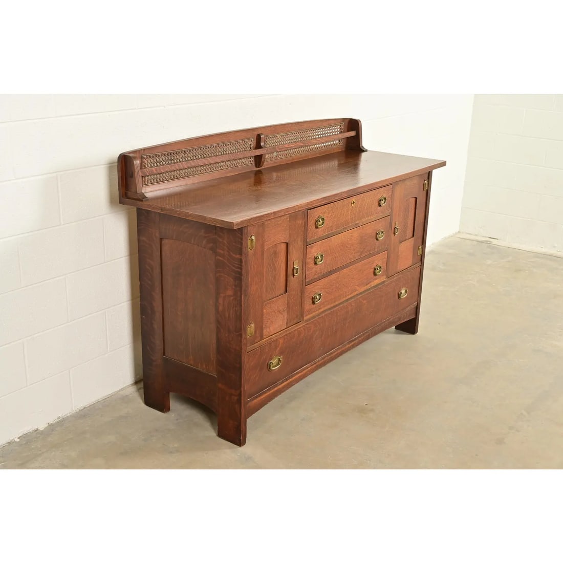 Lifetime Furniture Antique Mission Oak Arts & Crafts Sideboard, Circa 1910 - 4