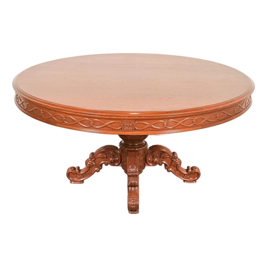 R. J. Horner Style Antique Victorian Carved Mahogany Pedestal Dining Table, Circa 1880s (1 of 9)