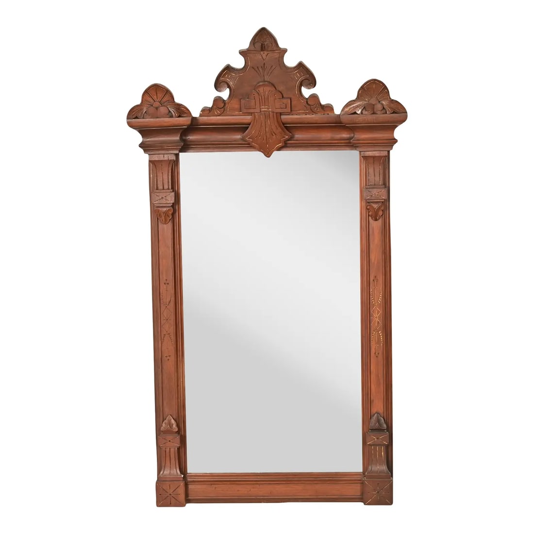 Herter Brothers Style Antique Victorian Eastlake Carved Walnut Wall Mirror, Circa 1880s (1 of 8)