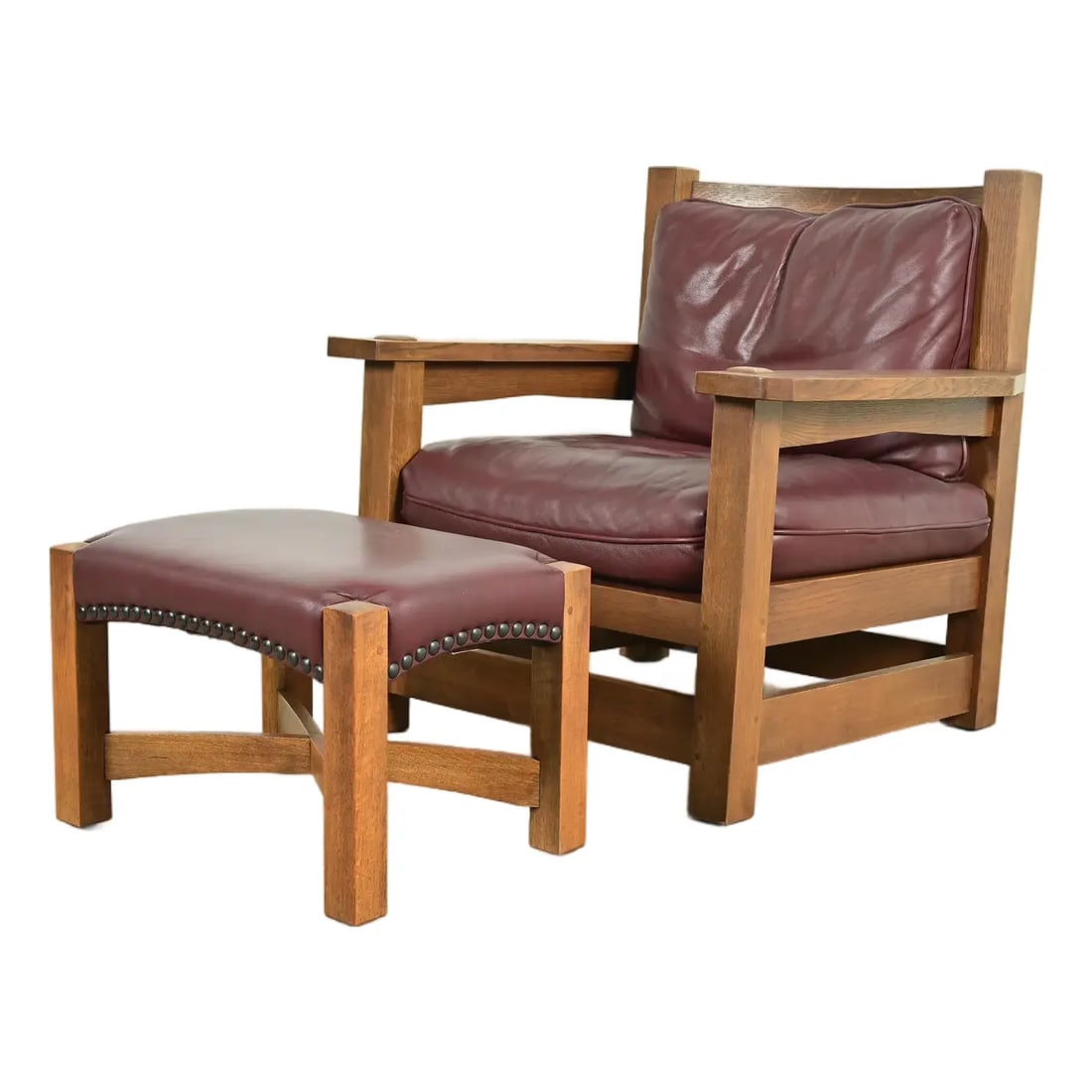 Stickley Mission Oak Arts & Crafts Eastwood Lounge Chair With Ottoman (1 of 16)