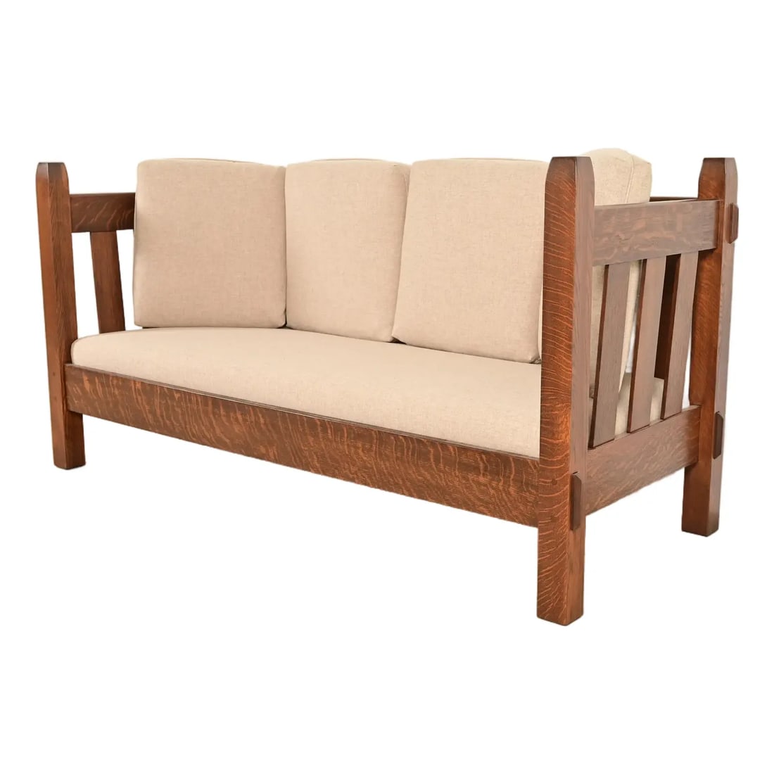 Stickley Brothers Antique Mission Oak Arts and Crafts Settle Sofa, Fully Restored (1 of 12)